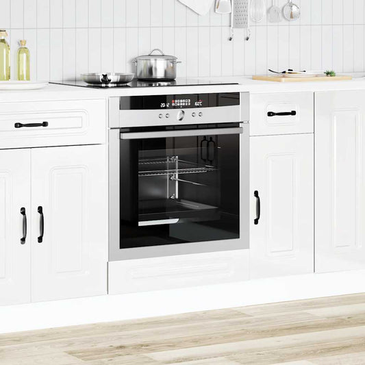 vidaXL Oven Cabinet "Kalmar" High Gloss White Engineered Wood