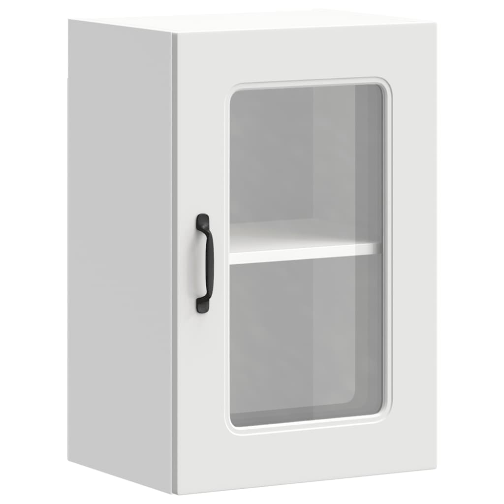 vidaXL Kitchen Wall Cabinet with Glass Door "Kalmar" White Engineered Wood