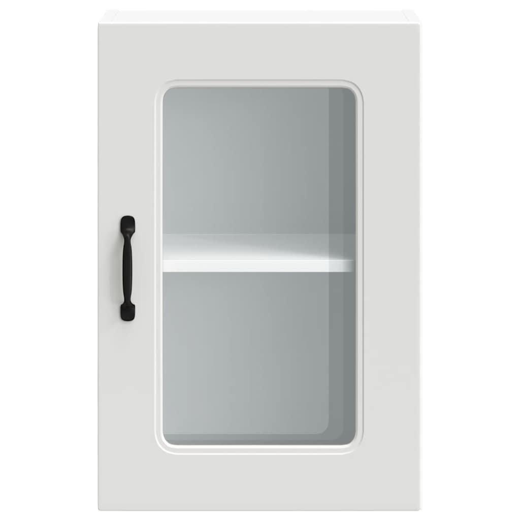 vidaXL Kitchen Wall Cabinet with Glass Door "Kalmar" White Engineered Wood