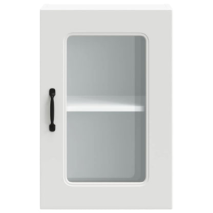 vidaXL Kitchen Wall Cabinet with Glass Door "Kalmar" White Engineered Wood