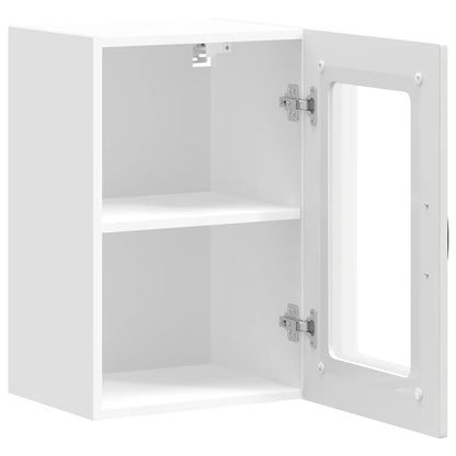 vidaXL Kitchen Wall Cabinet with Glass Door "Kalmar" White Engineered Wood