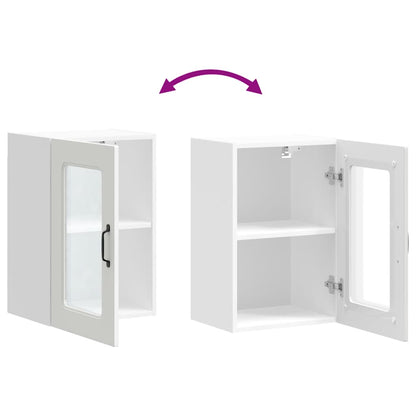 vidaXL Kitchen Wall Cabinet with Glass Door "Kalmar" White Engineered Wood