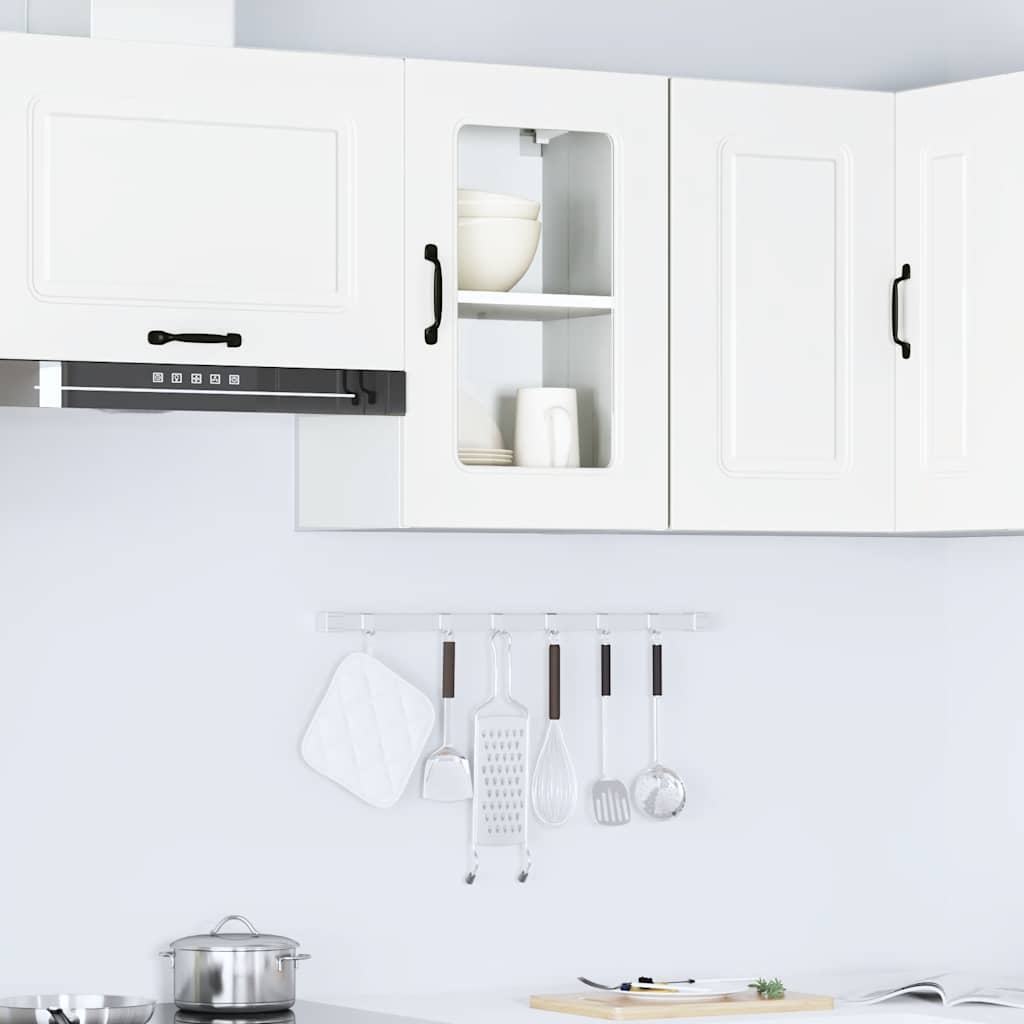 vidaXL Kitchen Wall Cabinet with Glass Door "Kalmar" White Engineered Wood