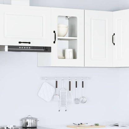 vidaXL Kitchen Wall Cabinet with Glass Door "Kalmar" White Engineered Wood