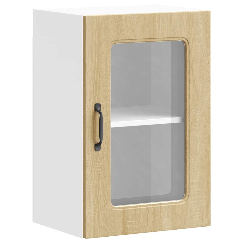 vidaXL Kitchen Wall Cabinet with Glass Door "Kalmar" Sonoma Oak Engineered Wood