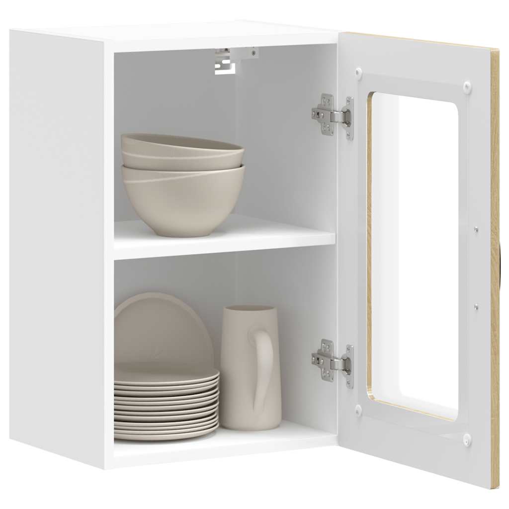 vidaXL Kitchen Wall Cabinet with Glass Door "Kalmar" Sonoma Oak Engineered Wood