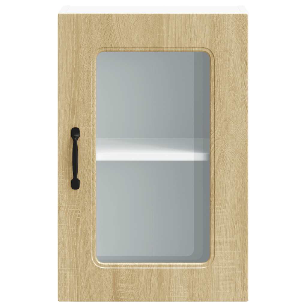 vidaXL Kitchen Wall Cabinet with Glass Door "Kalmar" Sonoma Oak Engineered Wood
