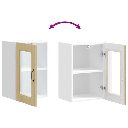 vidaXL Kitchen Wall Cabinet with Glass Door "Kalmar" Sonoma Oak Engineered Wood