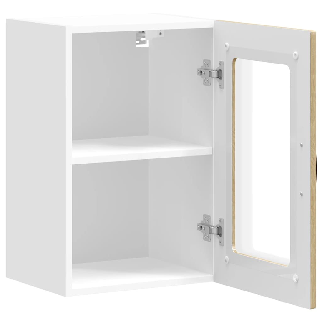 vidaXL Kitchen Wall Cabinet with Glass Door "Kalmar" Sonoma Oak Engineered Wood
