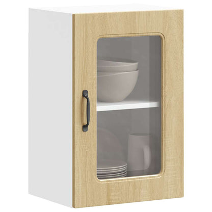 vidaXL Kitchen Wall Cabinet with Glass Door "Kalmar" Sonoma Oak Engineered Wood
