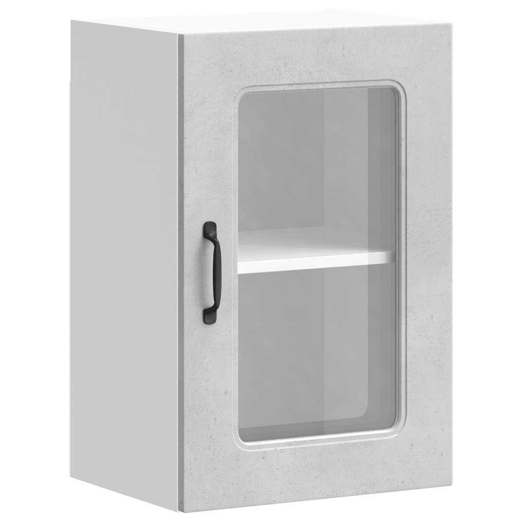 vidaXL Kitchen Wall Cabinet with Glass Door Kalmar Concrete Grey Engineered Wood