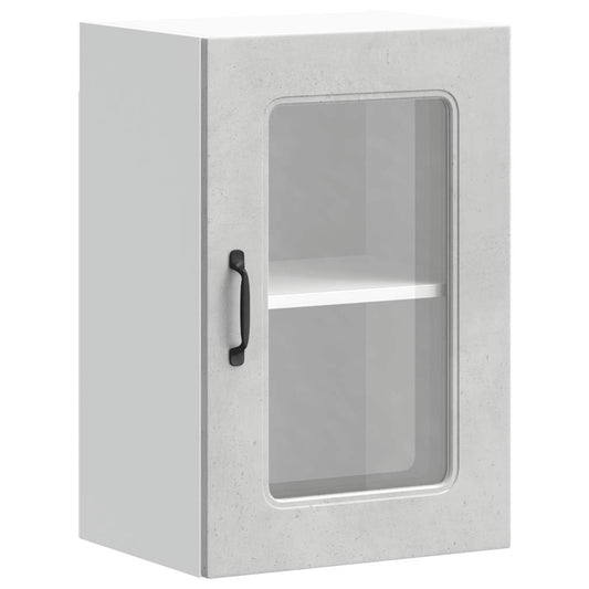 vidaXL Kitchen Wall Cabinet with Glass Door "Kalmar" Concrete Grey Engineered Wood