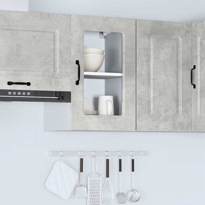 vidaXL Kitchen Wall Cabinet with Glass Door Kalmar Concrete Grey Engineered Wood