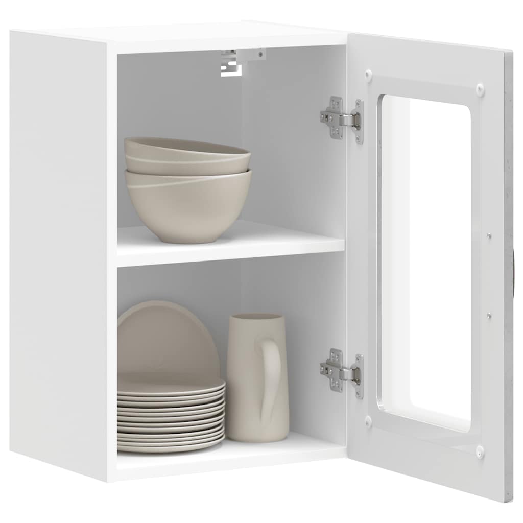 vidaXL Kitchen Wall Cabinet with Glass Door Kalmar Concrete Grey Engineered Wood