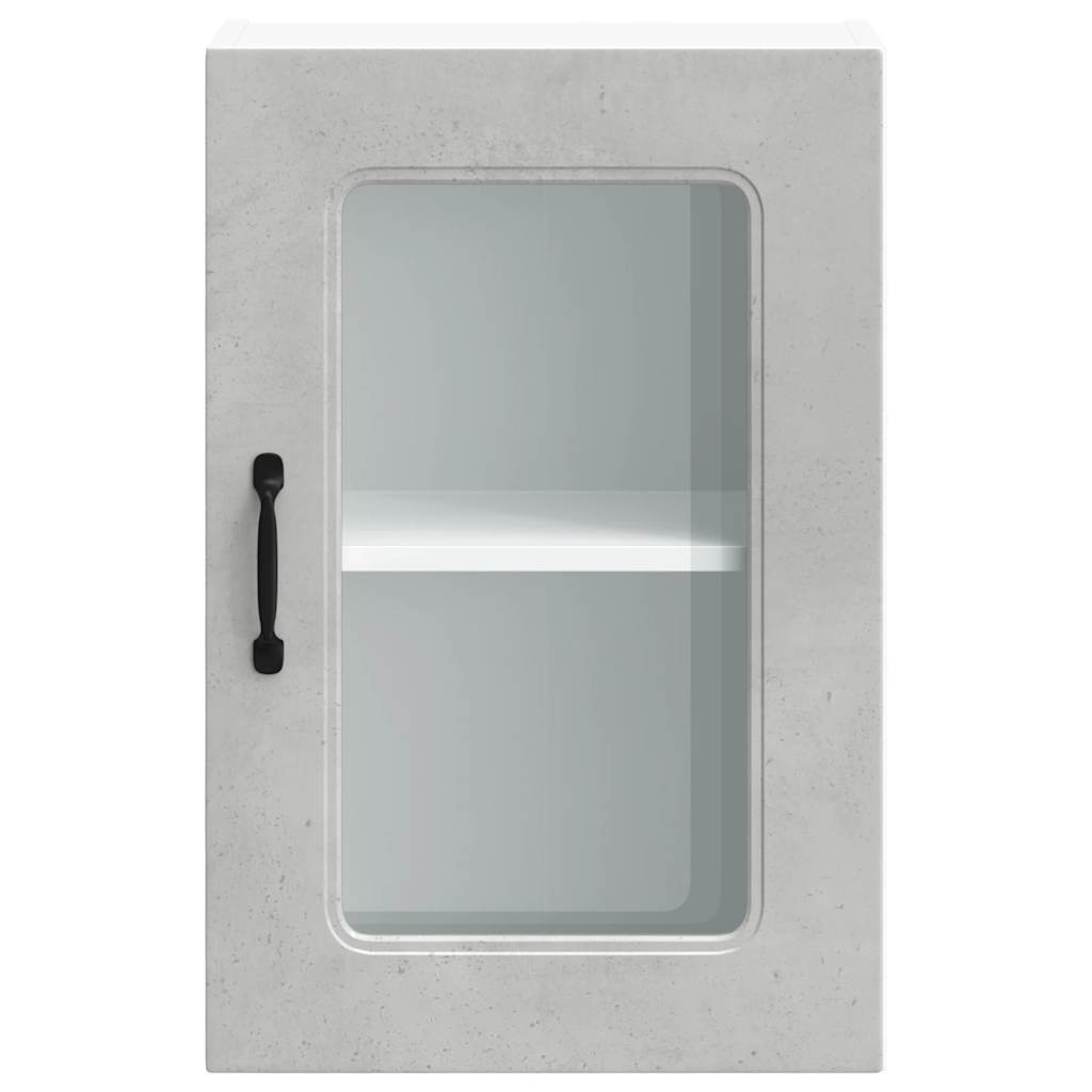 vidaXL Kitchen Wall Cabinet with Glass Door Kalmar Concrete Grey Engineered Wood