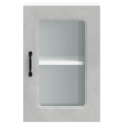 vidaXL Kitchen Wall Cabinet with Glass Door Kalmar Concrete Grey Engineered Wood
