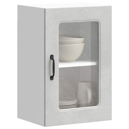vidaXL Kitchen Wall Cabinet with Glass Door Kalmar Concrete Grey Engineered Wood