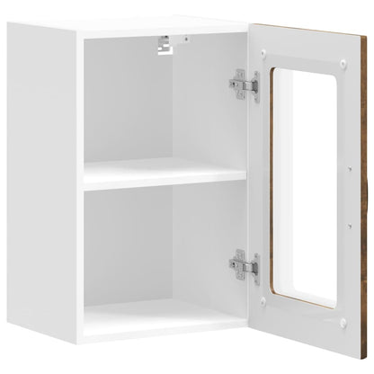 vidaXL Kitchen Wall Cabinet with Glass Door "Kalmar" Smoked Oak Engineered Wood