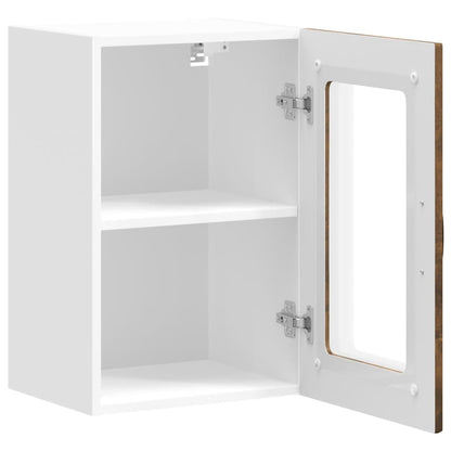 vidaXL Kitchen Wall Cabinet with Glass Door Kalmar Smoked Oak Engineered Wood