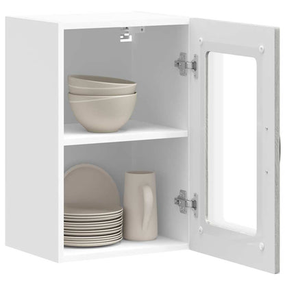 vidaXL Kitchen Wall Cabinet with Glass Door Kalmar Grey Sonoma Engineered Wood