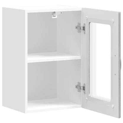 vidaXL Kitchen Wall Cabinet with Glass Door Kalmar Grey Sonoma Engineered Wood