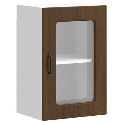 vidaXL Kitchen Wall Cabinet with Glass Door "Kalmar" Brown Oak Engineered Wood