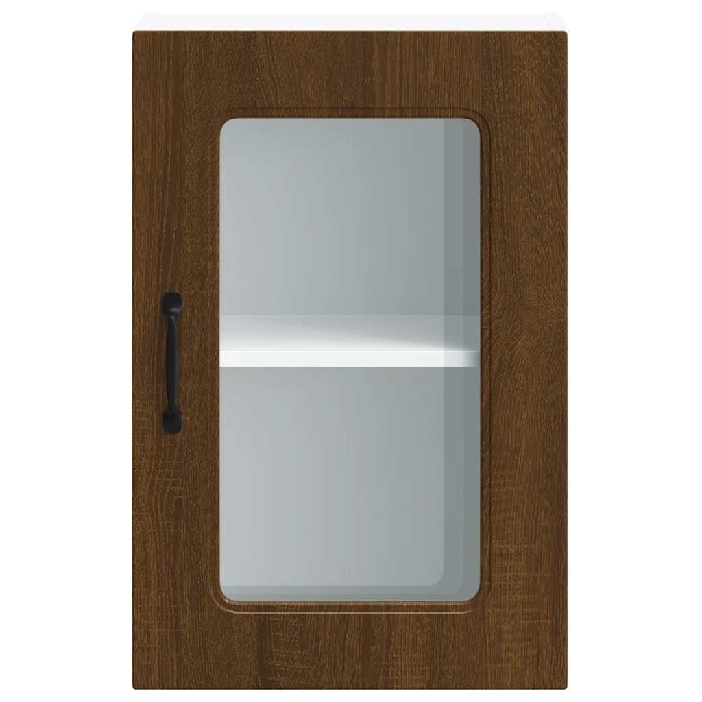 vidaXL Kitchen Wall Cabinet with Glass Door "Kalmar" Brown Oak Engineered Wood