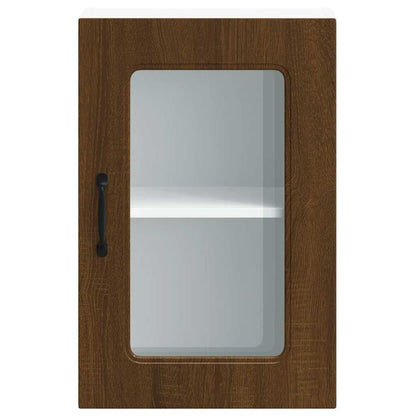 vidaXL Kitchen Wall Cabinet with Glass Door "Kalmar" Brown Oak Engineered Wood