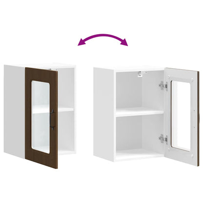 vidaXL Kitchen Wall Cabinet with Glass Door "Kalmar" Brown Oak Engineered Wood