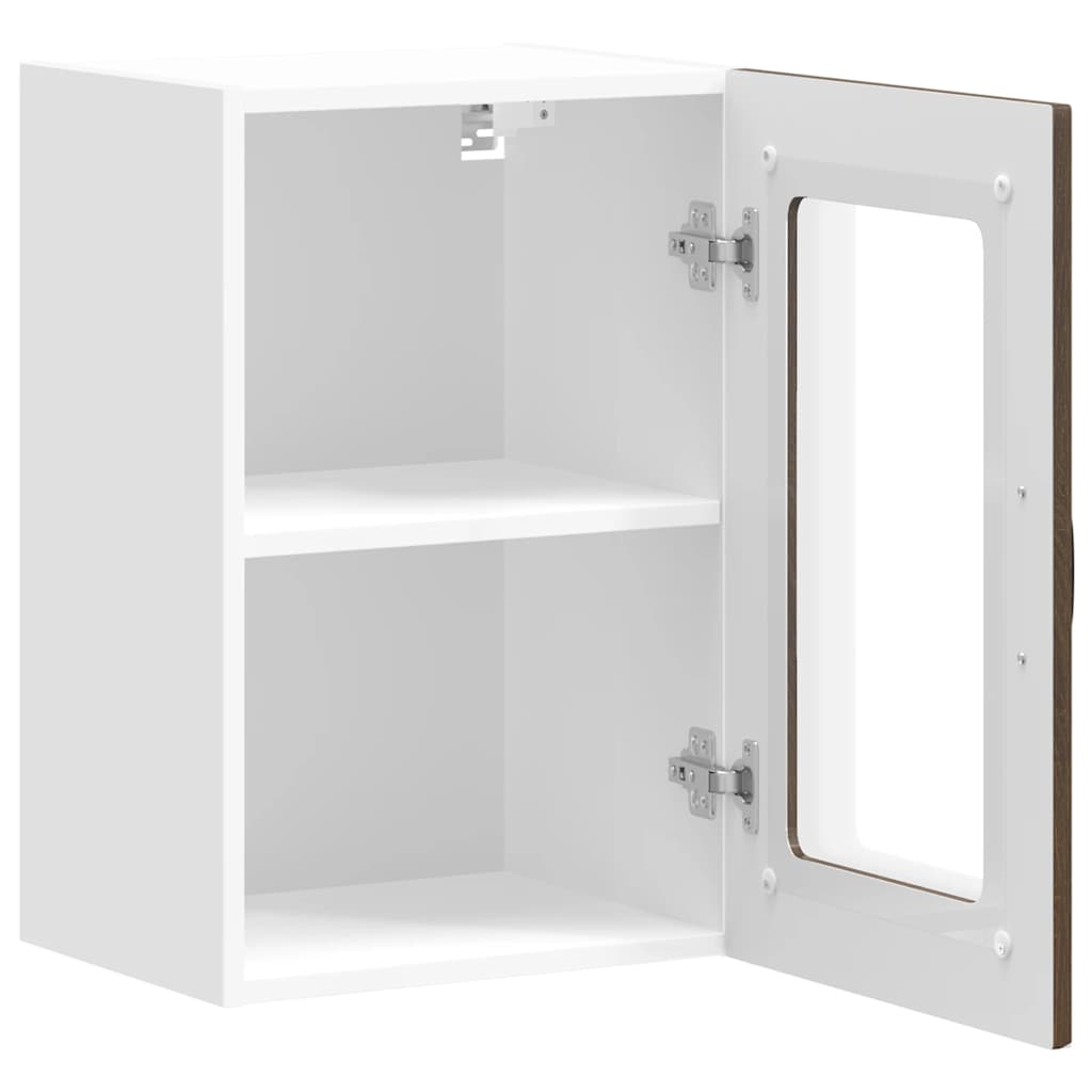 vidaXL Kitchen Wall Cabinet with Glass Door "Kalmar" Brown Oak Engineered Wood