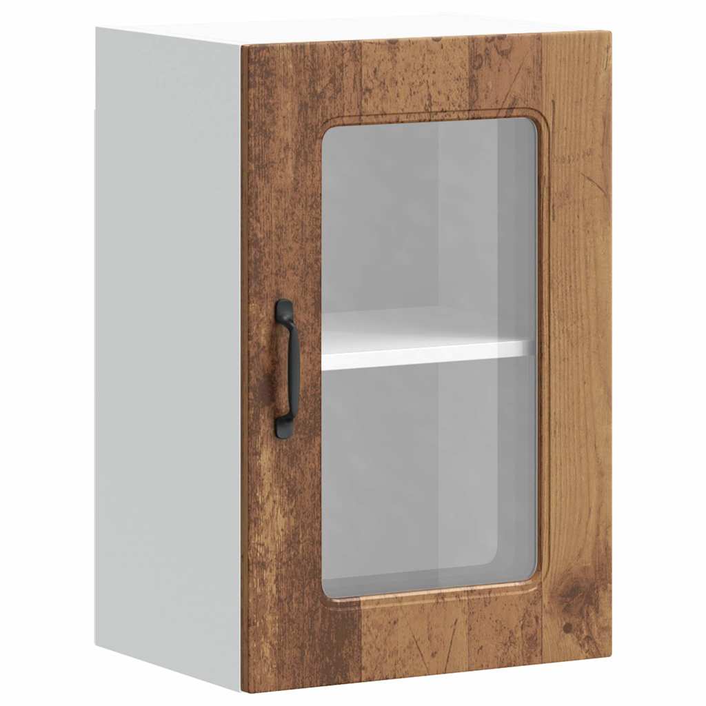vidaXL Kitchen Wall Cabinet with Glass Door "Kalmar" Old Wood Engineered Wood