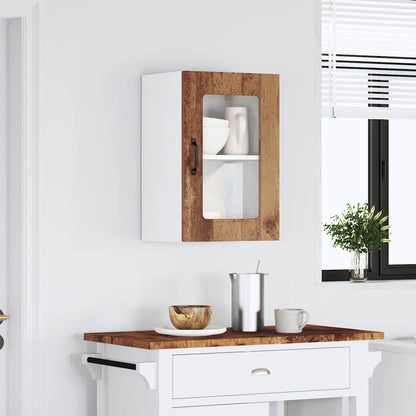 vidaXL Kitchen Wall Cabinet with Glass Door "Kalmar" Old Wood Engineered Wood