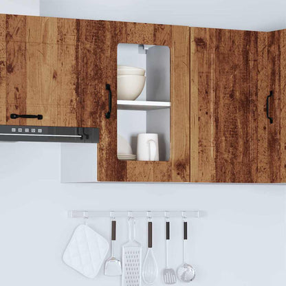vidaXL Kitchen Wall Cabinet with Glass Door "Kalmar" Old Wood Engineered Wood
