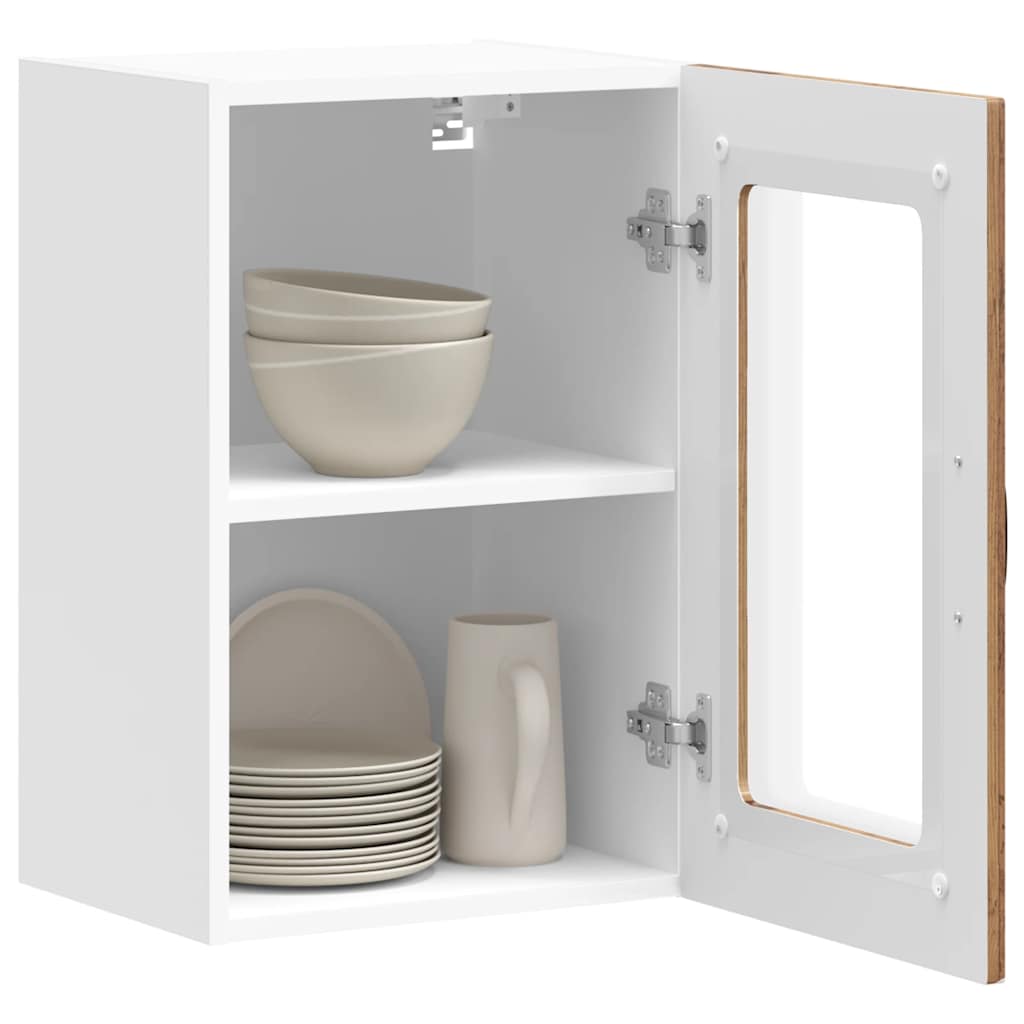 vidaXL Kitchen Wall Cabinet with Glass Door "Kalmar" Old Wood Engineered Wood