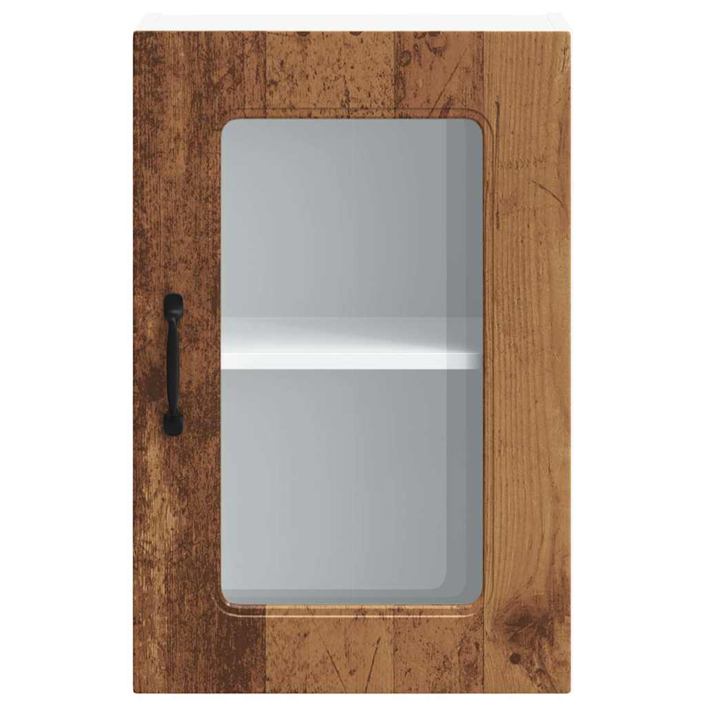 vidaXL Kitchen Wall Cabinet with Glass Door "Kalmar" Old Wood Engineered Wood