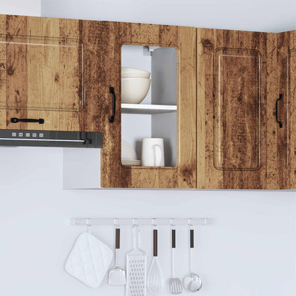 vidaXL Kitchen Wall Cabinet with Glass Door "Kalmar" Old Wood
