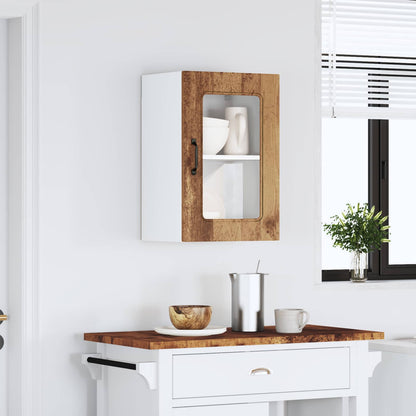 vidaXL Kitchen Wall Cabinet with Glass Door "Kalmar" Old Wood