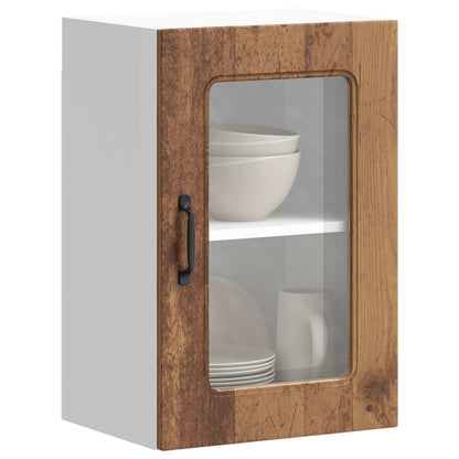 vidaXL Kitchen Wall Cabinet with Glass Door "Kalmar" Old Wood
