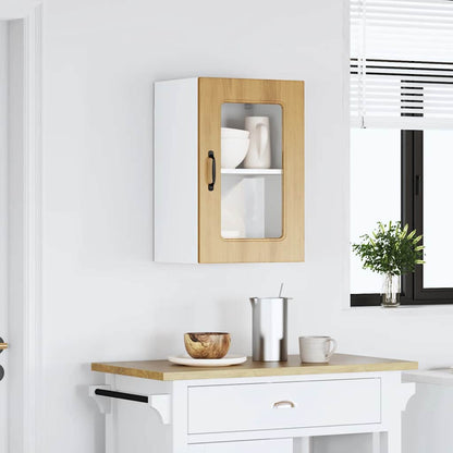 vidaXL Kitchen Wall Cabinet with Glass Door "Kalmar" Artisan Oak Engineered Wood