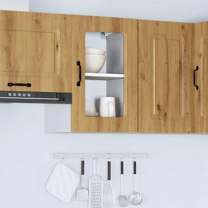 vidaXL Kitchen Wall Cabinet with Glass Door "Kalmar" Artisan Oak Engineered Wood