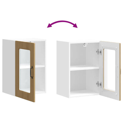 vidaXL Kitchen Wall Cabinet with Glass Door "Kalmar" Artisan Oak Engineered Wood