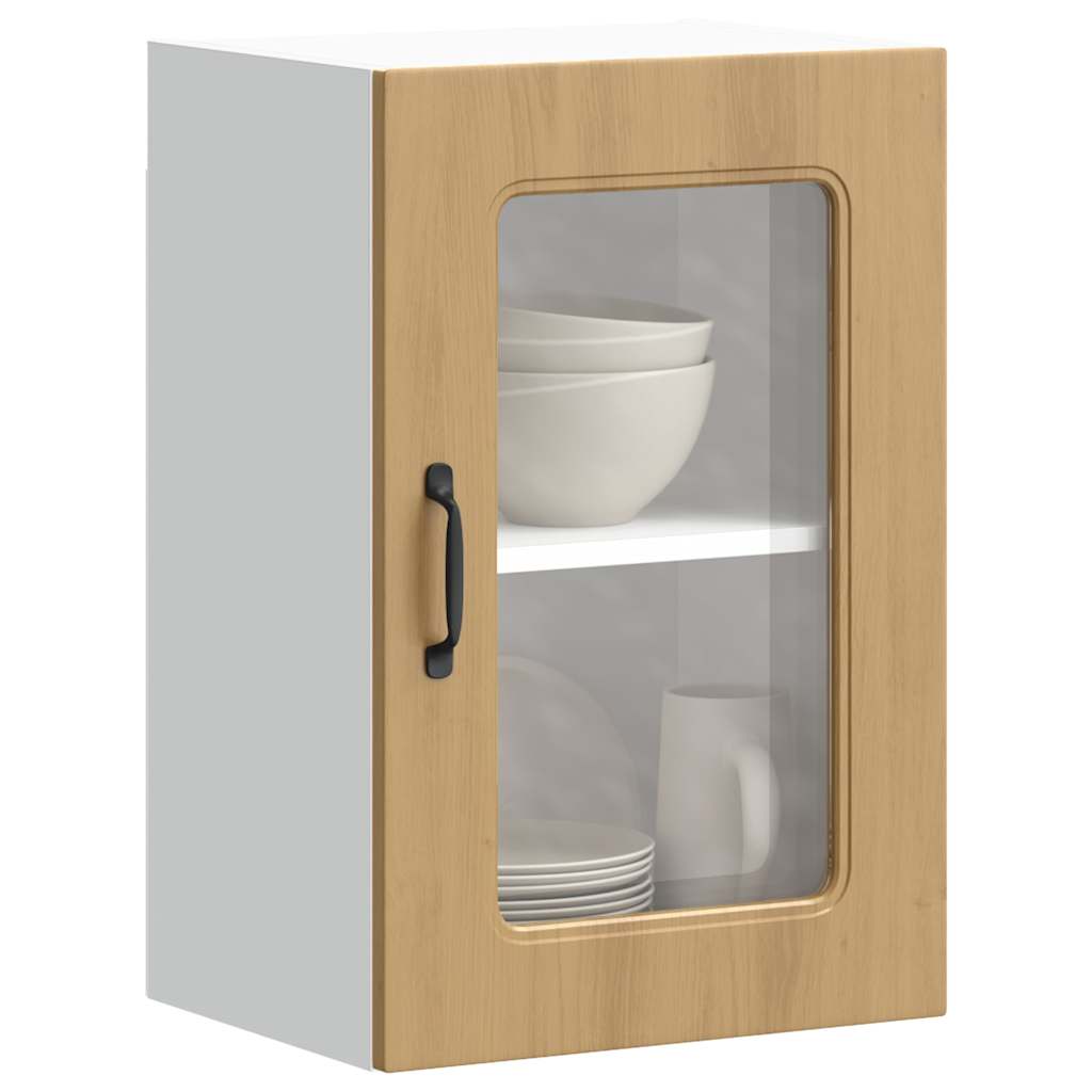 vidaXL Kitchen Wall Cabinet with Glass Door "Kalmar" Artisan Oak Engineered Wood