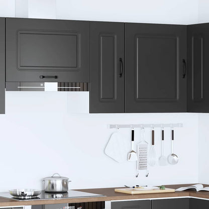 vidaXL Kitchen Wall Cabinet "Kalmar" Black Engineered Wood