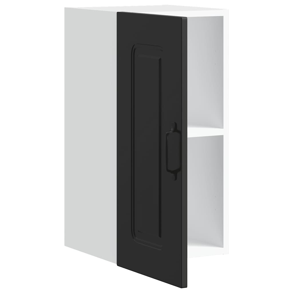 vidaXL Kitchen Wall Cabinet "Kalmar" Black Engineered Wood
