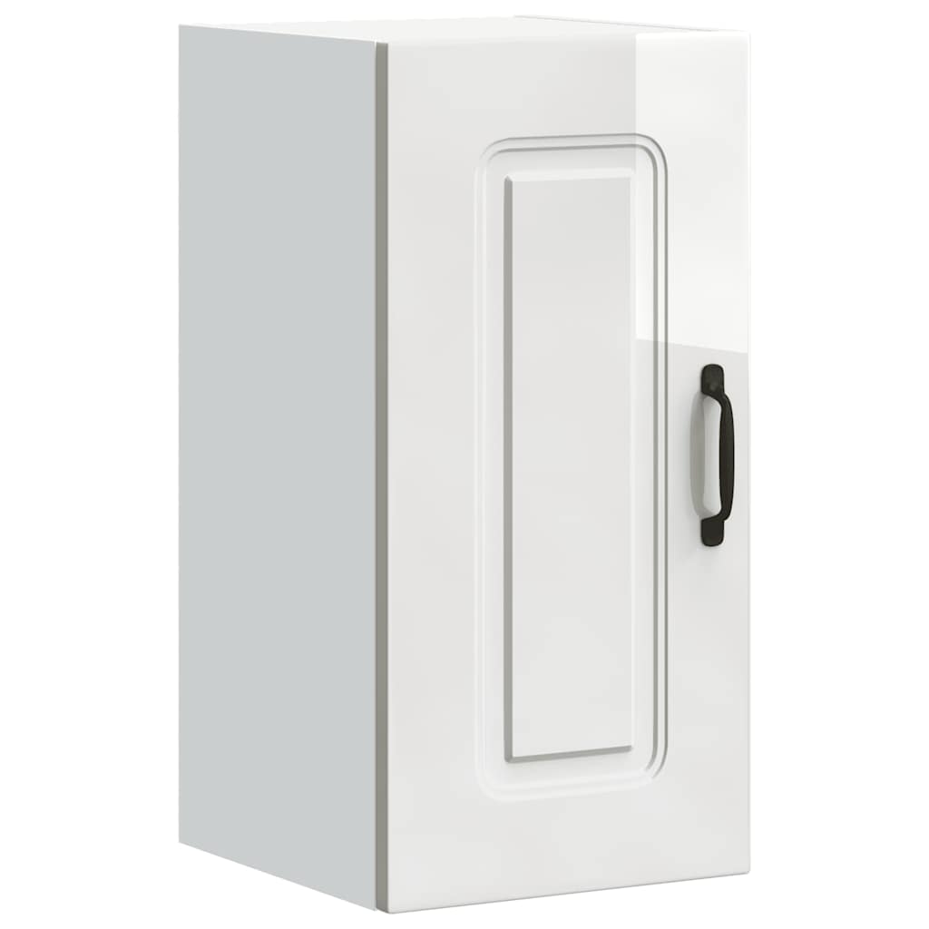 vidaXL Kitchen Wall Cabinet "Kalmar" High Gloss White Engineered Wood