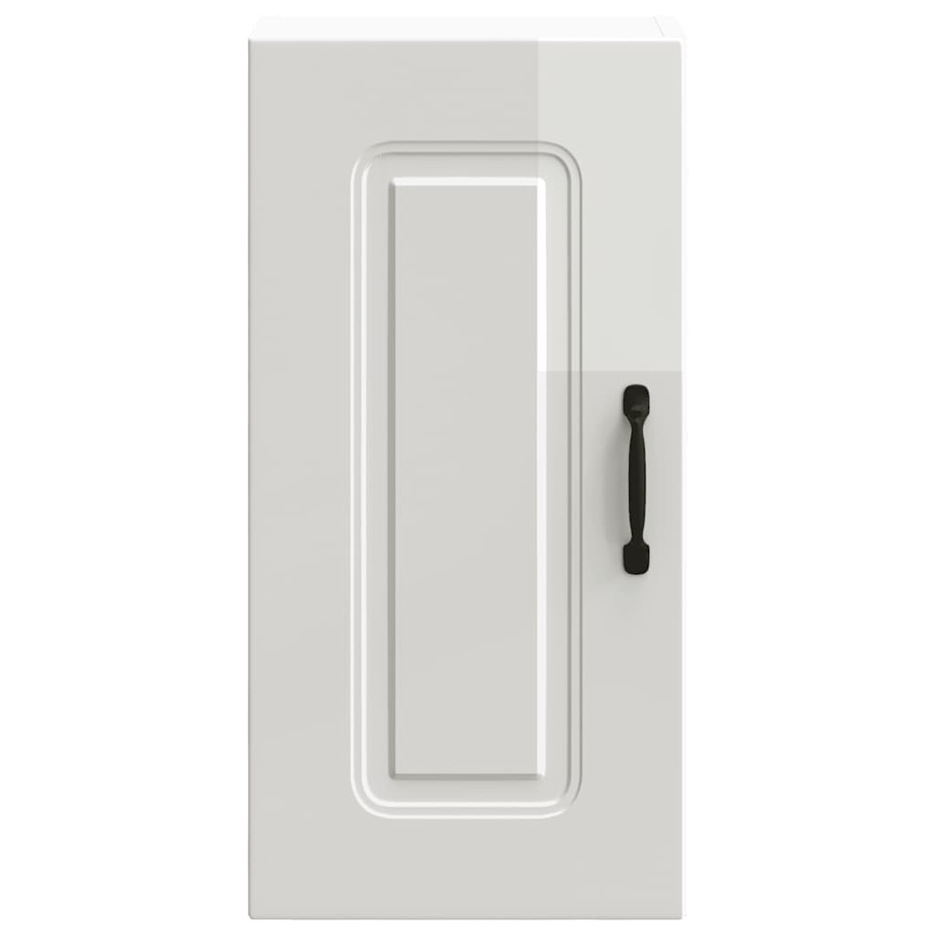 vidaXL Kitchen Wall Cabinet "Kalmar" High Gloss White Engineered Wood