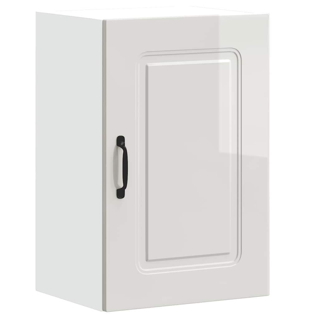 vidaXL Kitchen Wall Cabinet "Kalmar" High Gloss White Engineered Wood