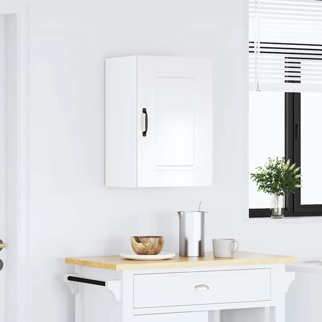 vidaXL Kitchen Wall Cabinet "Kalmar" High Gloss White Engineered Wood