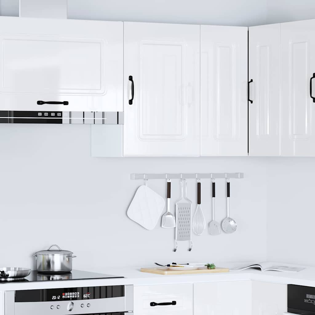 vidaXL Kitchen Wall Cabinet "Kalmar" High Gloss White Engineered Wood