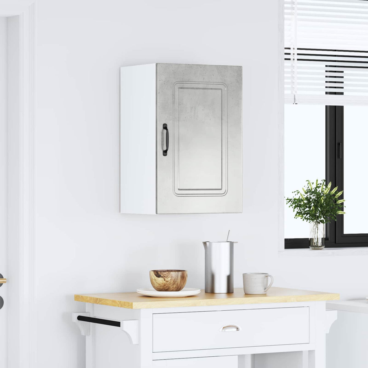 vidaXL Kitchen Wall Cabinet "Kalmar" Concrete Grey Engineered Wood